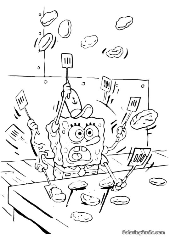 Octopus Squidward myśli - Kolorowanka