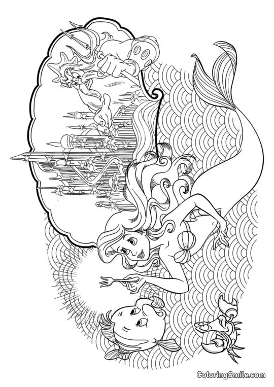 Ariel w podwodnym królestwie - Kolorowanka