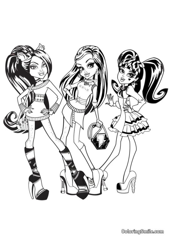 Lalki Monster High - Kolorowanka
