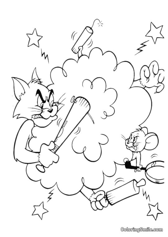 O jak Zły Jest Tom i Jerry O jak Zły Jest Tom i Jerry - Kolorowanka