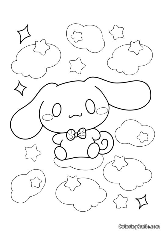 Prosty Kawaii Cinnamoroll - Kolorowanka