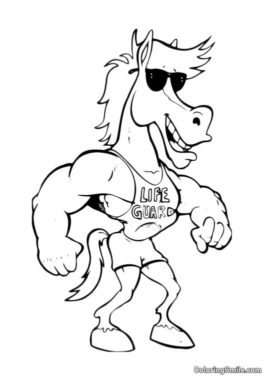 Silny koń - Kolorowanka