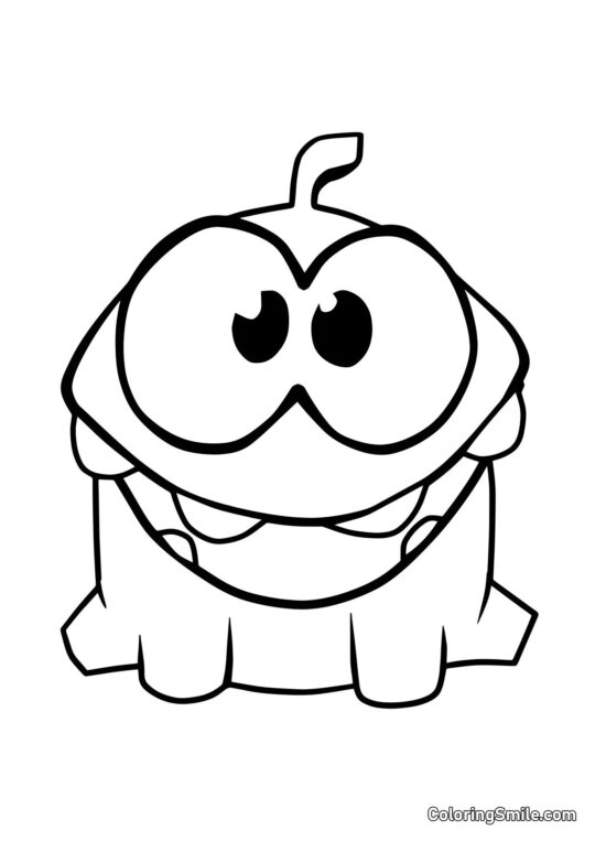 Om Nom z Wielkim Uśmiechem - Kolorowanka