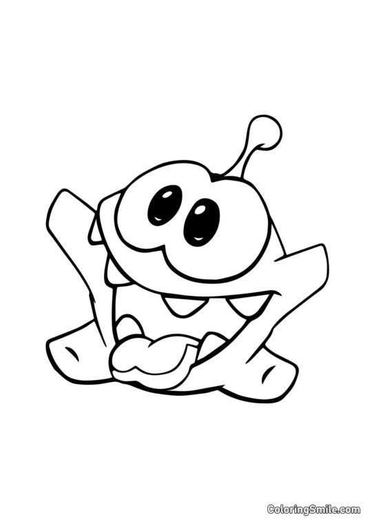 Szczęśliwy Om Nom - Kolorowanka