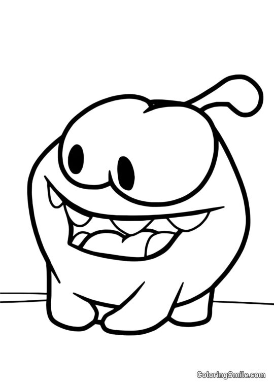 Om Nom z Otwartą Buzią - Kolorowanka