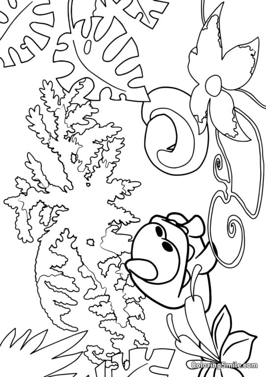 Om Nom w Dżungli - Kolorowanka