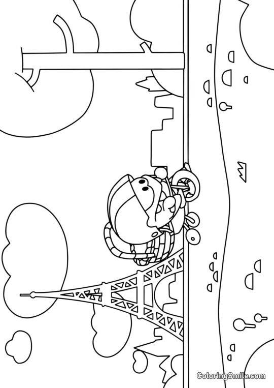 Om Nom w Paryżu - Kolorowanka