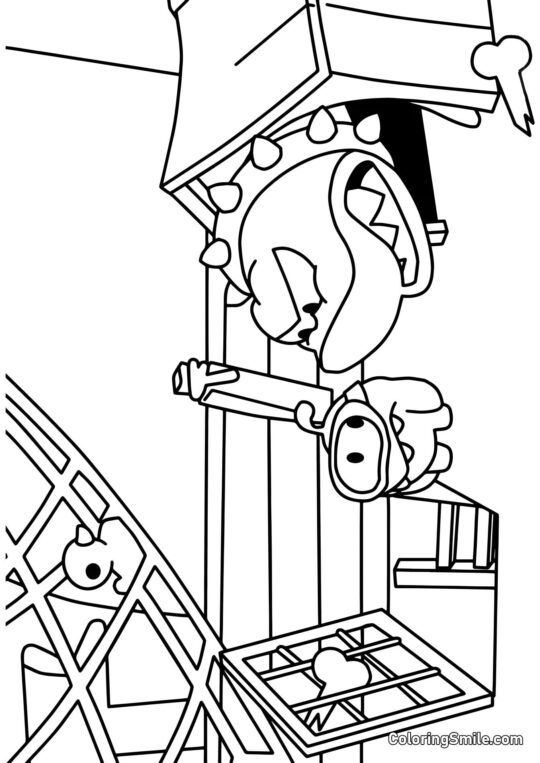 Om Nom i Zły Rekin - Kolorowanka