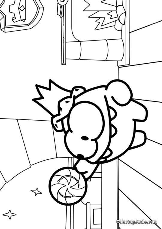 Król Om Nom z Lizakiem - Kolorowanka