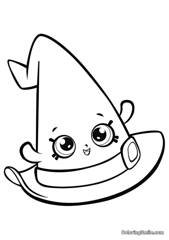 Shopkins Kapelusz Czarownicy Halloween - Kolorowanka