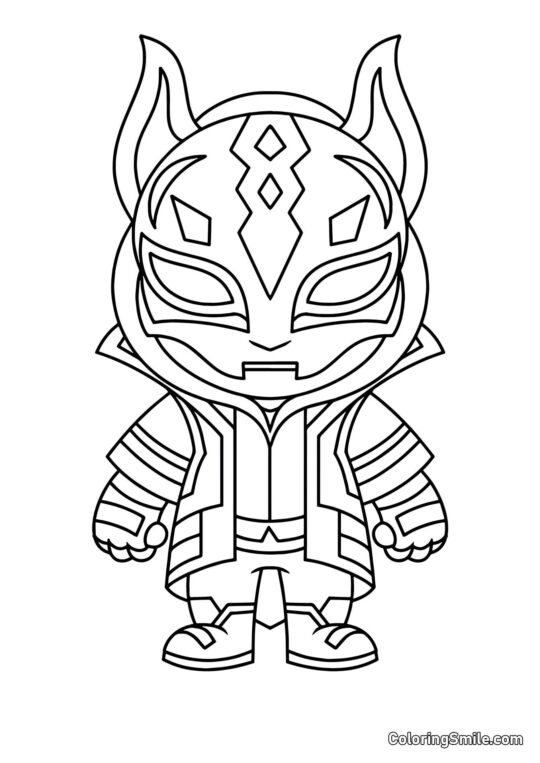 Fortnite Chibi Ronin w Masce - Kolorowanka
