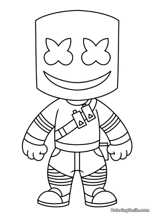 Fortnite Chibi Marshmello - Kolorowanka