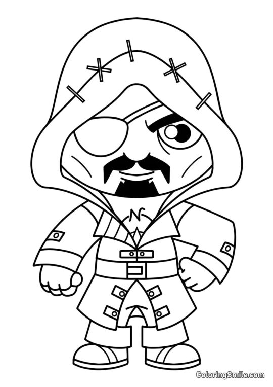 Fortnite Chibi Pirat - Kolorowanka