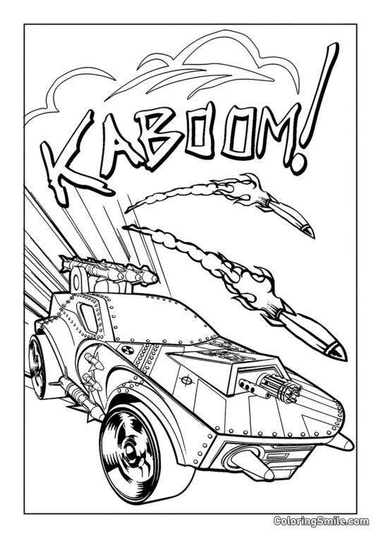 Uzbrojony Hot Wheels - Kolorowanka