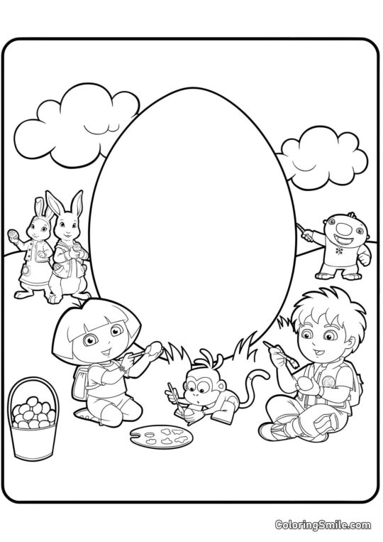 Dora poznaje świat i Wielkanoc Dora poznaje świat i Wielkanoc - Kolorowanka