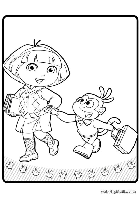 Dora poznaje świat idzie do szkoły Dora poznaje świat idzie do szkoły - Kolorowanka