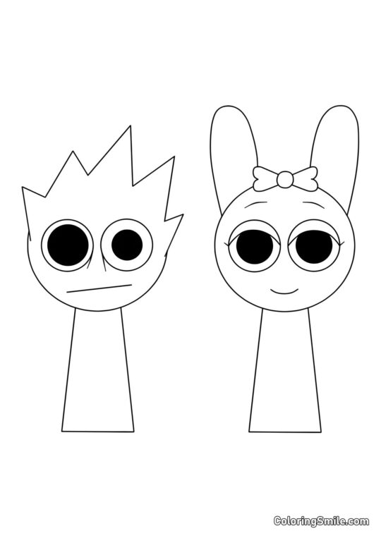 Sprunki OVAKS i Pinky - Kolorowanka