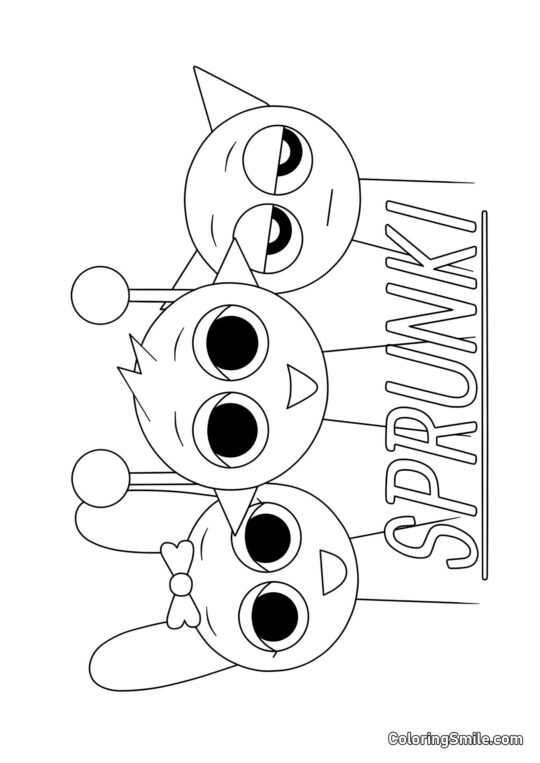 Sprunki Pinky, Simon i Szary - Kolorowanka