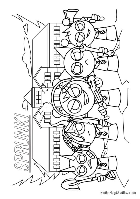 Sprunki z Bronią - Kolorowanka