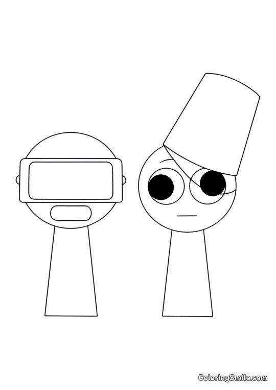 Sprunki Garnold i Brud - Kolorowanka