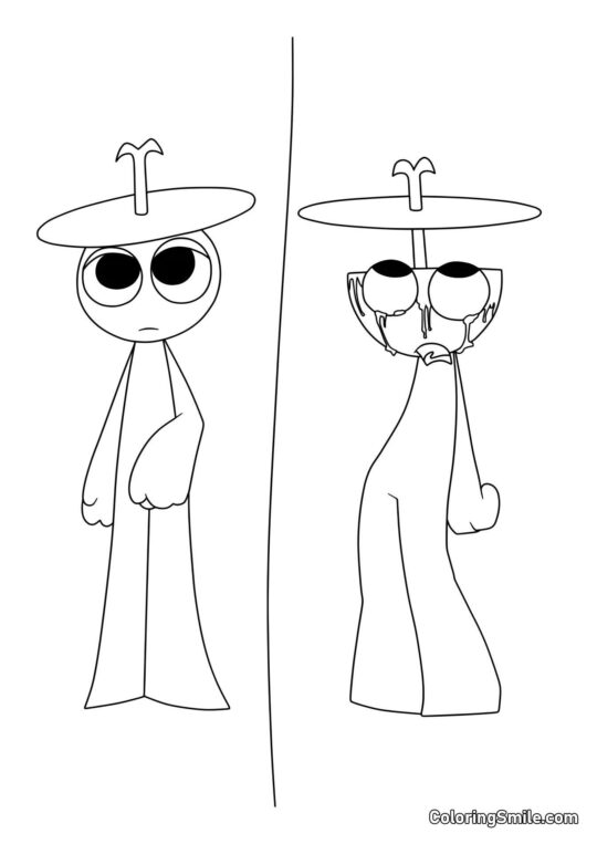 Normalny i Horror Sprunk Klyukr - Kolorowanka