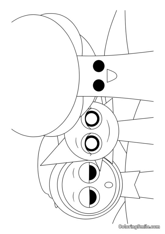Sprunki Jevin, Venda i Pan Drzewo - Kolorowanka
