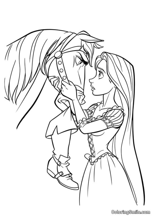 Roszpunka Rozmawiająca z Maximus - Kolorowanka