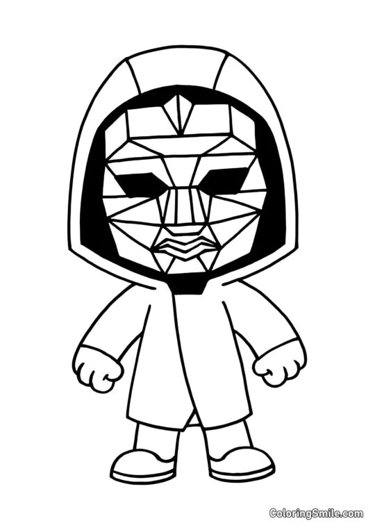 Chibi Szef z Squid Game - Kolorowanka