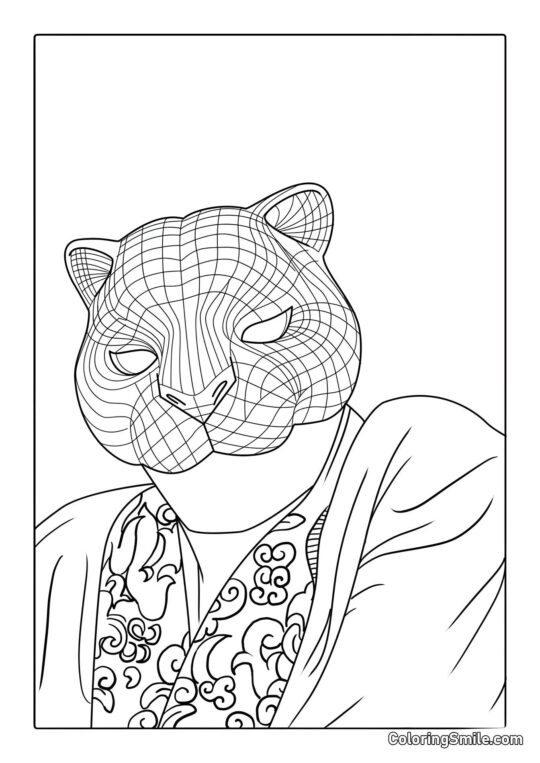 Widz z Squid Game - Kolorowanka