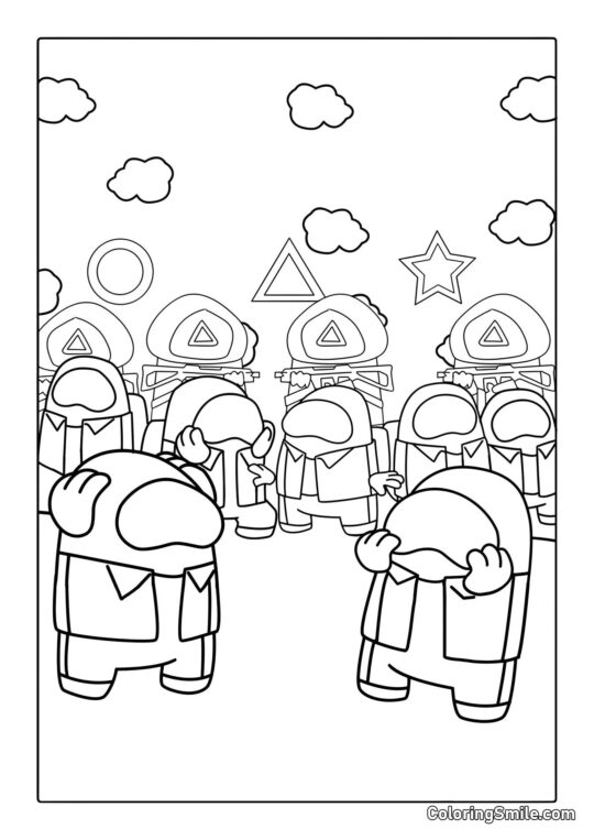 Among Us w Squid Game - Kolorowanka