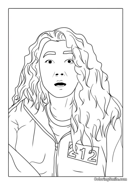 Gracz 112 z Squid Game - Kolorowanka