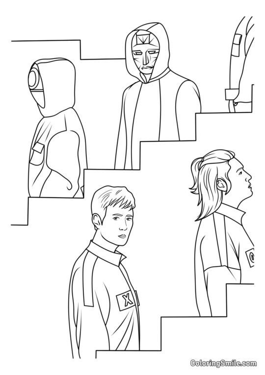 Bohaterowie Squid Game 2 - Kolorowanka