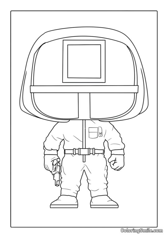 Chibi Strażnik z Squid Game - Kolorowanka