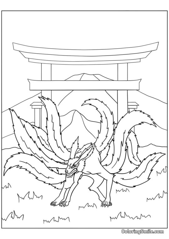 Kurama z Dziewięcioma Ogonami - Kolorowanka