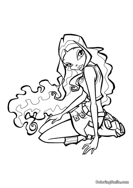 Layla Siedzi na Podłodze - Kolorowanka