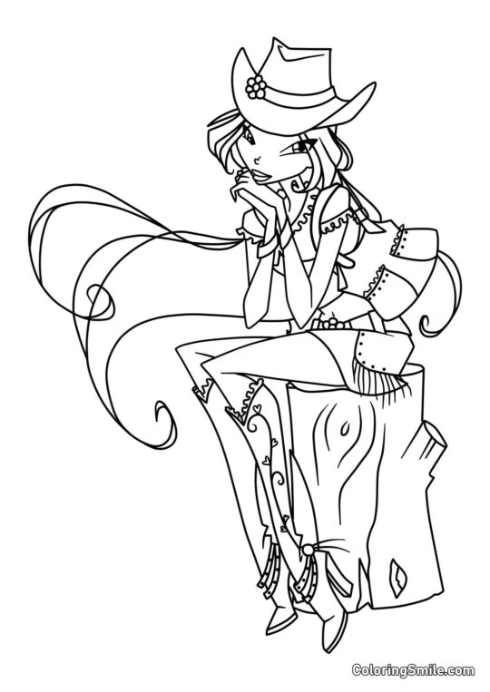 Flora w Modnym Kapeluszu - Kolorowanka