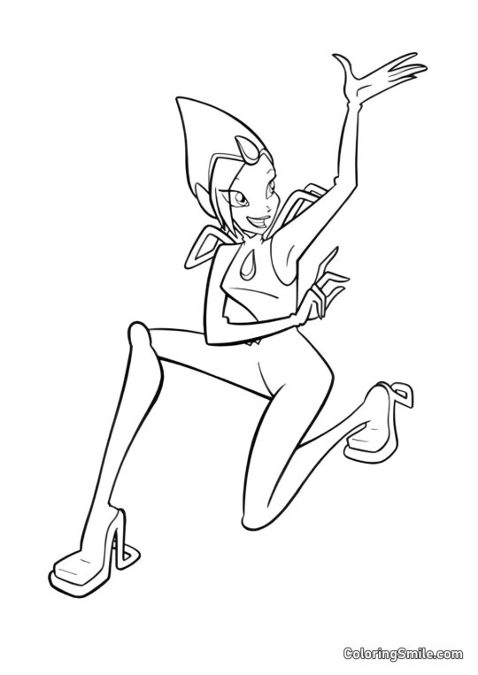 Szczęśliwa Tecna - Kolorowanka