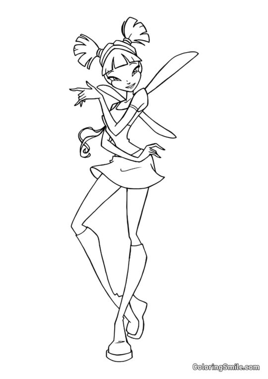 Musa Zamienia się w Wróżkę - Kolorowanka