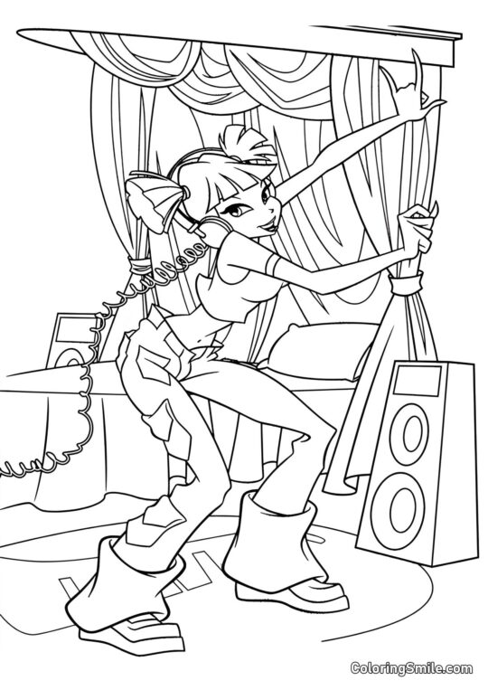 Musa Rozmawia przez Telefon - Kolorowanka