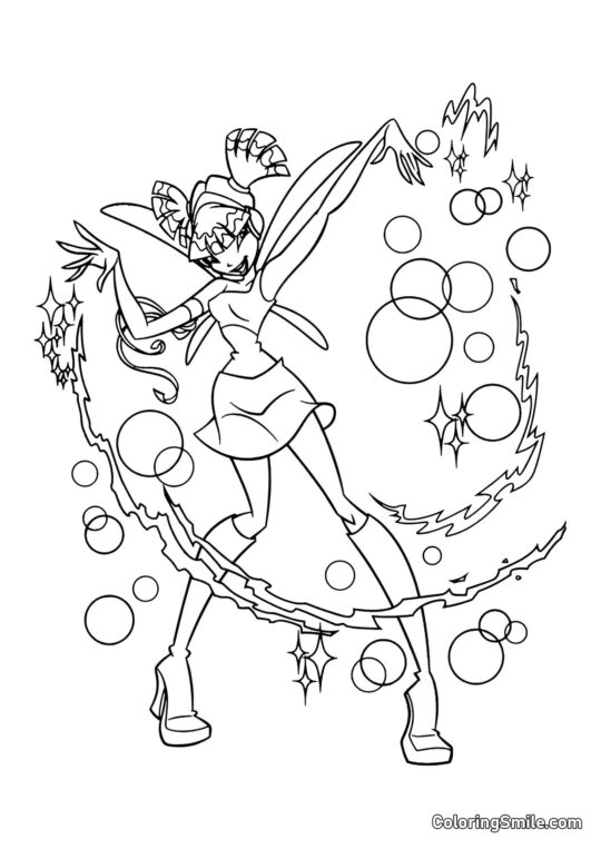 Winx Musa Rzucająca Zaklęcia - Kolorowanka