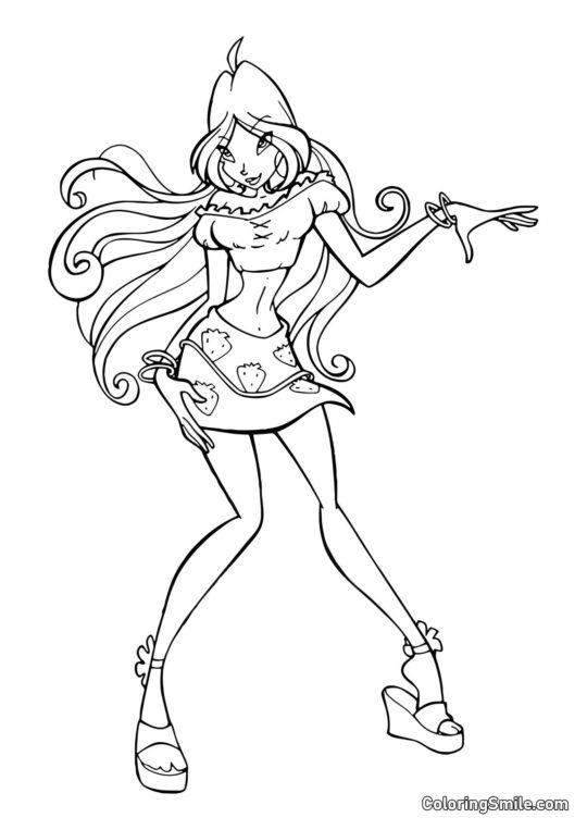 Flora i Truskawki - Kolorowanka