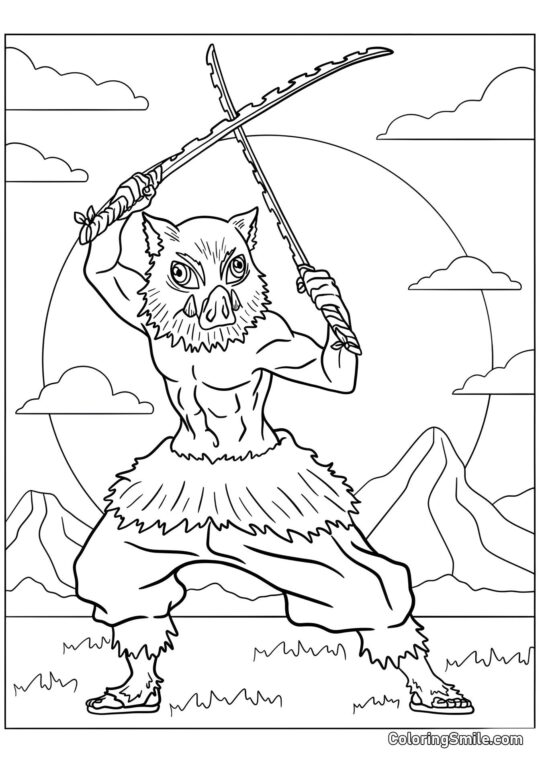 Demon Slayer Inosuke Hashibira - Kolorowanka