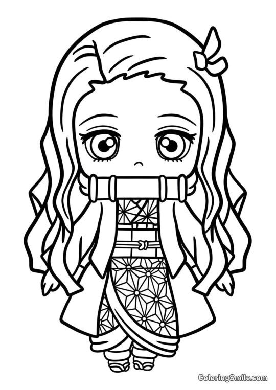 Chibi Nezuko - Kolorowanka