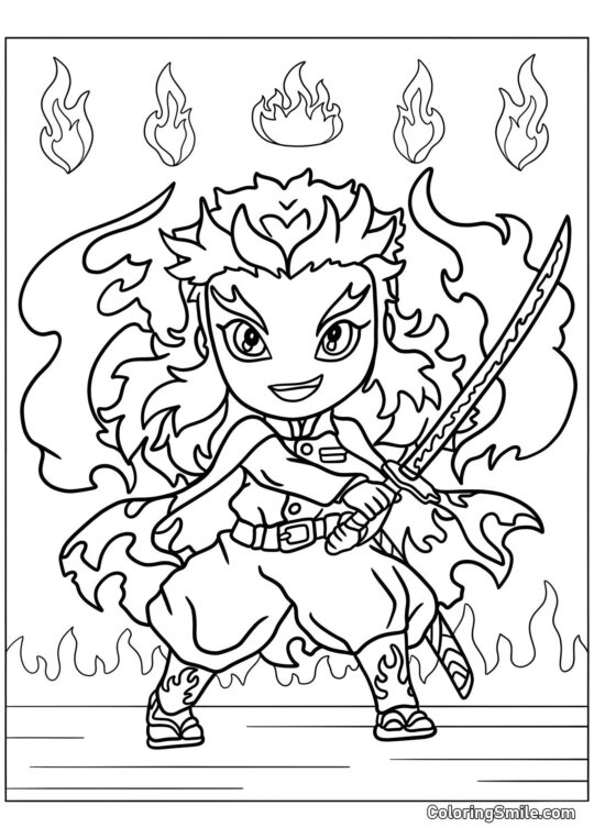 Uroczy Kyojuro Rengoku - Kolorowanka