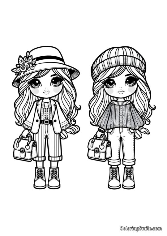 Lalki siostry - Kolorowanka