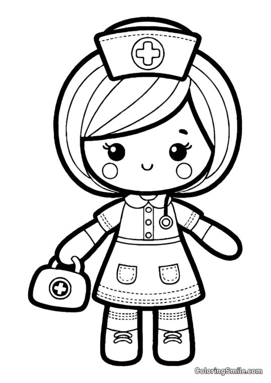 Lalka pielęgniarka - Kolorowanka