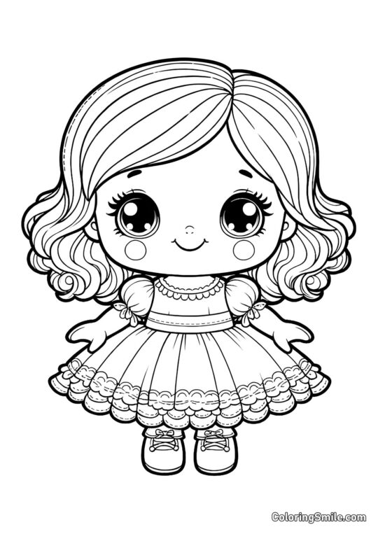 Urocza mała lalka dla niemowląt - Kolorowanka