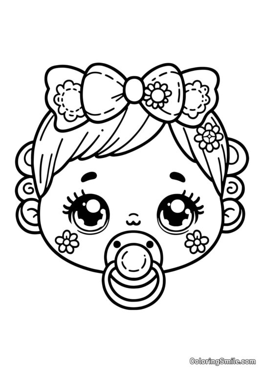 Lalka z smoczkiem - Kolorowanka