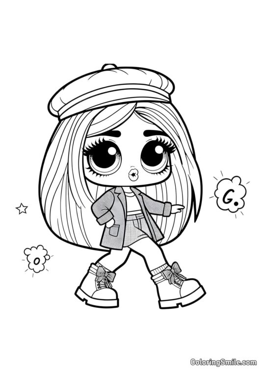 Lalka uczennica LOL - Kolorowanka