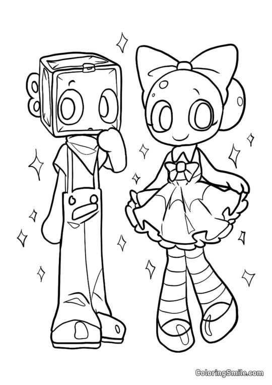 Boxsten i Poppy z Dandy’ego Świata - Kolorowanka